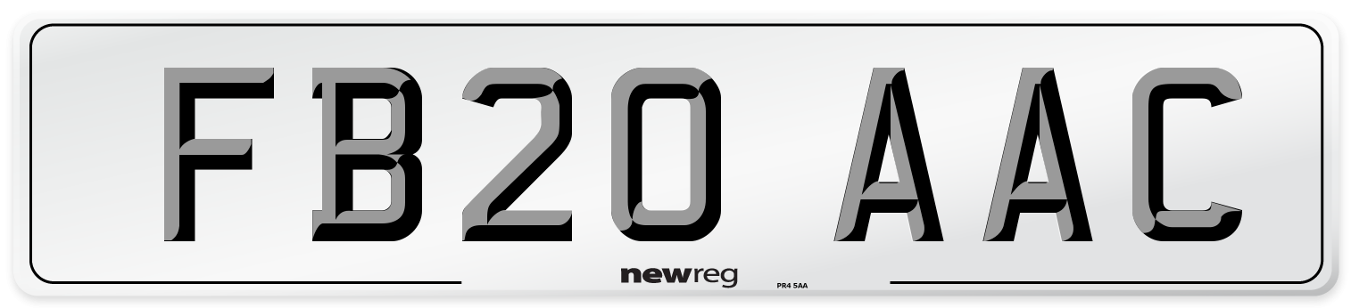 FB20 AAC Number Plate from New Reg